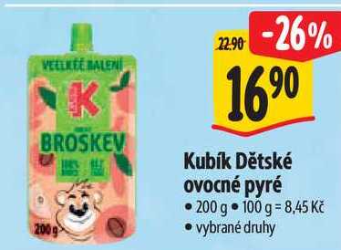 Kubík Dětské ovocné pyré, 200 g