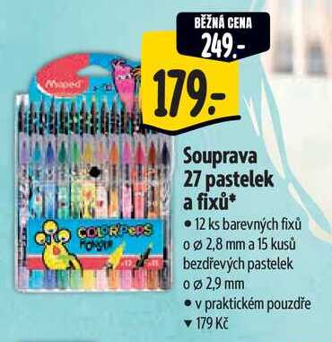 Souprava 27 pastelek a fixů