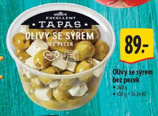 Olivy se sýrem bez pecek, 260 g