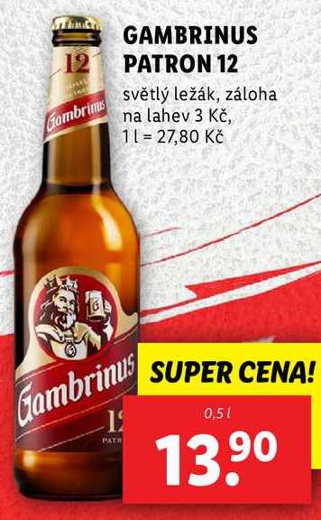 GAMBRINUS PATRON 12, 0,5 l