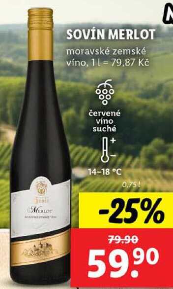 SOVÍN MERLOT, 0,75 l