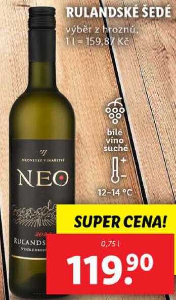 RULANDSKÉ ŠEDÉ, 0,75 l