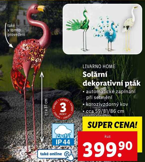 Solární dekorativní pták 