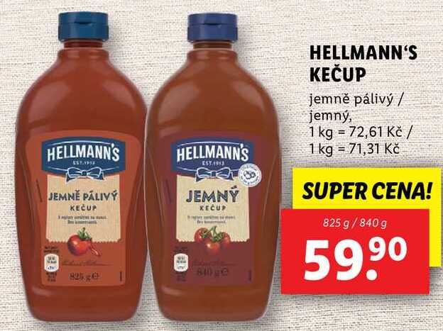 HELLMANN'S KEČUP, 825 g/840 g 