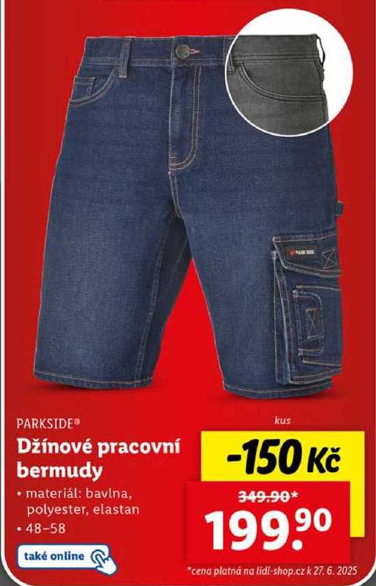 DŽÍNOVÉ PRACOVNÍ BERMUDY 