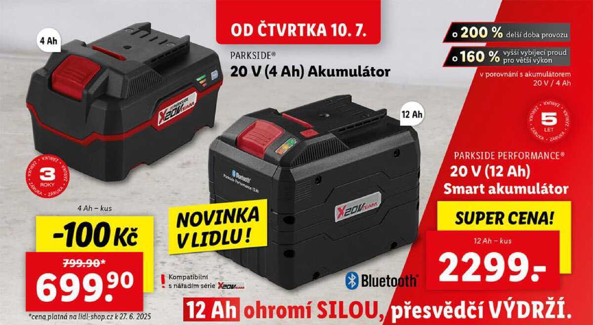 20 V (4 Ah) Akumulátor/20 V (12 Ah) Smart akumulátor 