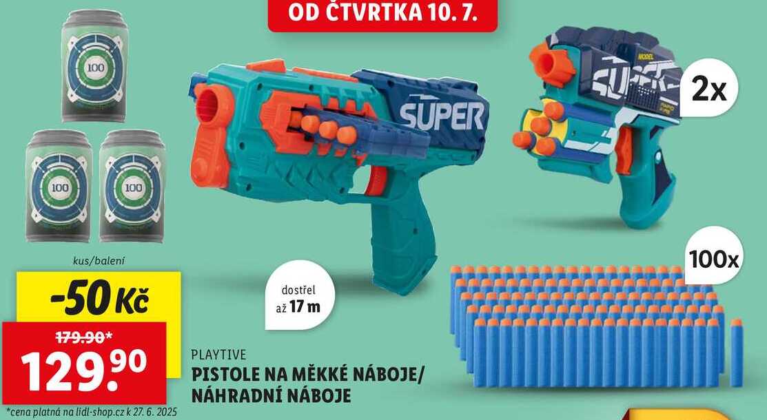 PISTOLE NA MĚKKÉ NÁBOJE/NÁHRADNÍ NÁBOJE 