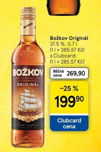 Božkov Originál 37,5%, 0.7 l