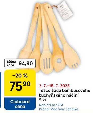 Tesco Sada bambusového kuchyňského náčiní, 5 ks  