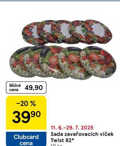 Sada zavařovacích víček Twist 82, 10 ks