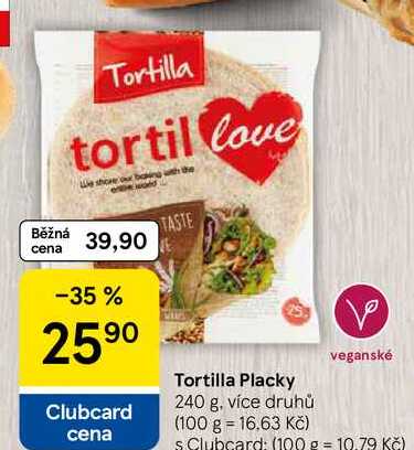 Tortilla Placky, 240 g, více druhů 