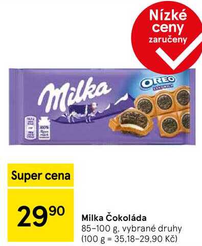 Milka Čokoláda, 85-100 g, vybrané druhy