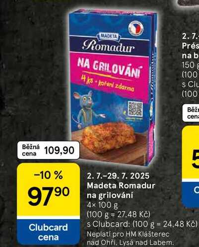 Madeta Romadur na grilování, 4× 100 g  