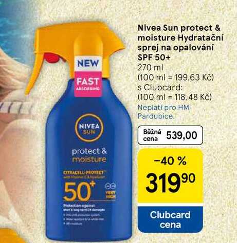 Nivea Sun protect & moisture Hydratační sprej na opalování SPF 50+, 270 ml  