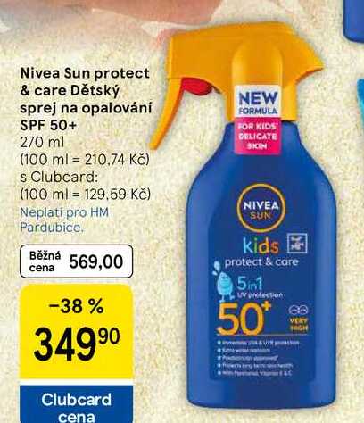 Nivea Sun protect & care Dětský sprej na opalování SPF 50+, 270 ml 