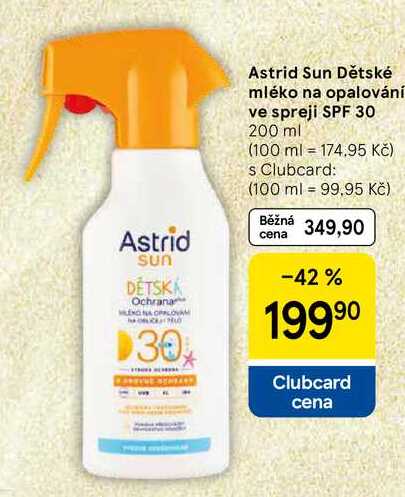Astrid Sun Dětské mléko na opalování ve spreji SPF 30, 200 ml  