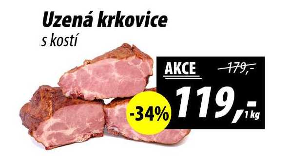 Uzená krkovice s kostí, 1 kg 