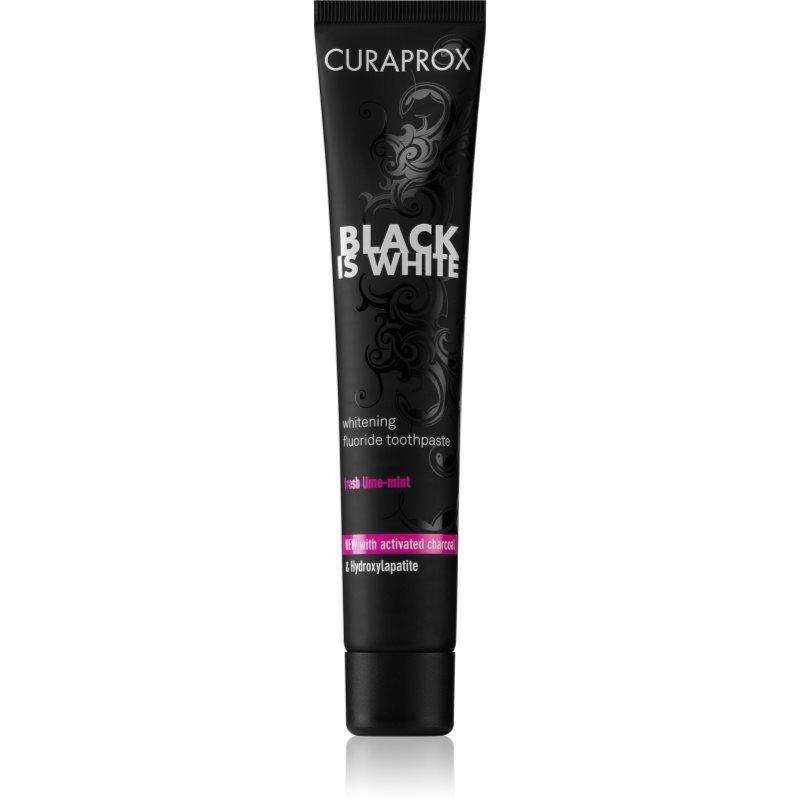 Curaprox Black is White bělicí pasta s aktivním uhlím a hydroxyapatitem příchuť Fresh Lime-Mint 90 ml