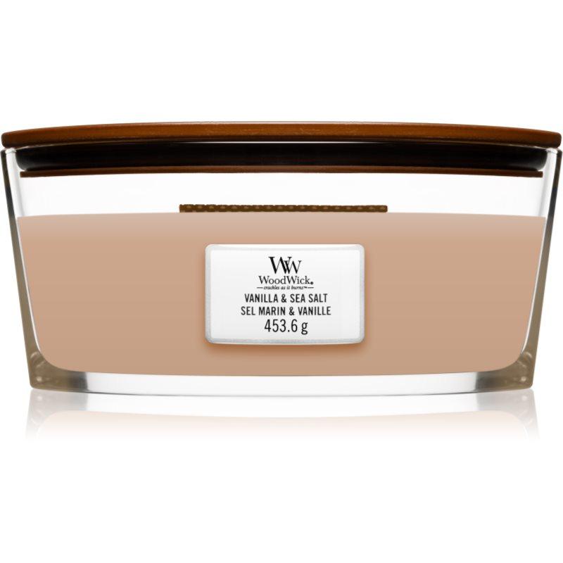Woodwick Vanilla & Sea Salt vonná svíčka s dřevěným knotem (hearthwick) 453.6 g