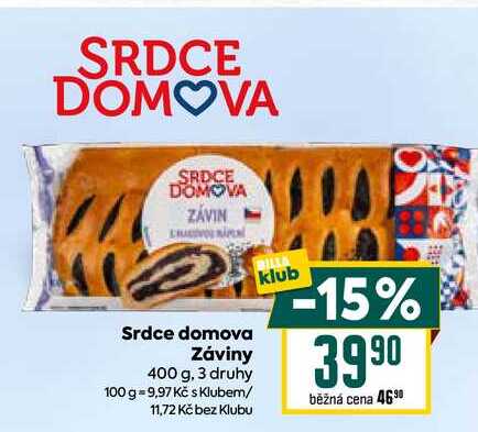 Srdce domova Záviny 400 g, 3 druhy 