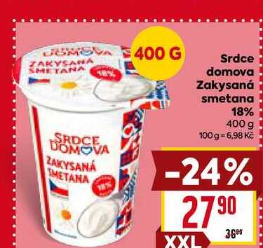   Srdce domova Zakysaná smetana 18% 400 g 