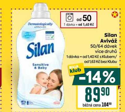 Silan Sensitive Baby Aviváž 50/64 dávek více druhů  
