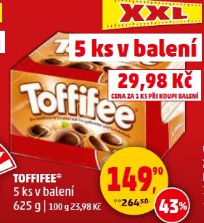 Toffifee 4+1 zdarma, 625 g