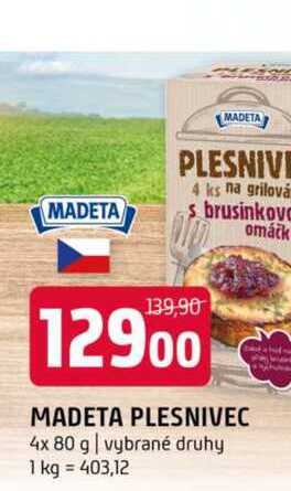 Madeta plesnivec 4x 80 g vybrané druhy 