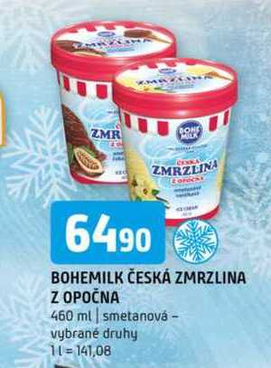 Bohemilk česká zmrzlina z opočna 460 ml smetanová vybrané druhy 