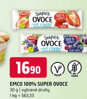 Emco 100% super ovoce 30g vybrané druhy