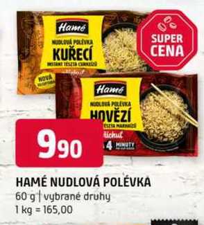 Hamé nudlová polévka 60 g vybrané druhy