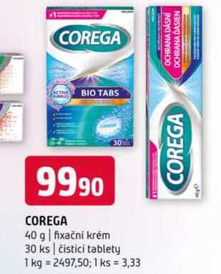 COREGA 40 g fixační krém 30 ks čistici tablety