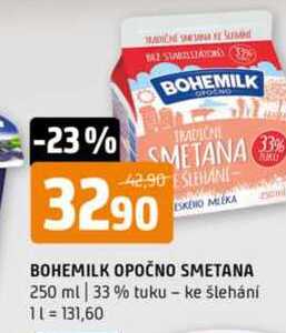Bohemilk opočno smetana 250 ml 33% tuku 