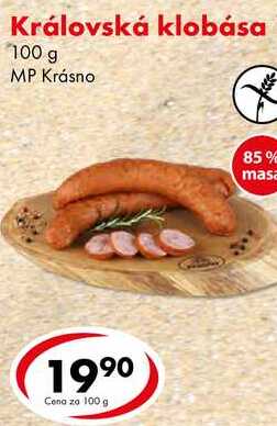 Královská klobása, 100 g