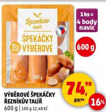 VÝBĚROVÉ ŠPEKÁČKY ŘEZNÍKŮV TALÍŘ, 600 g 