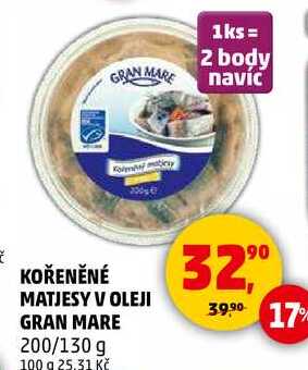 KOŘENĚNÉ MATJESY V OLEJI GRAN MARE, 200/130 g 