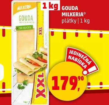 GOUDA MILKERIA plátky, 1 kg 