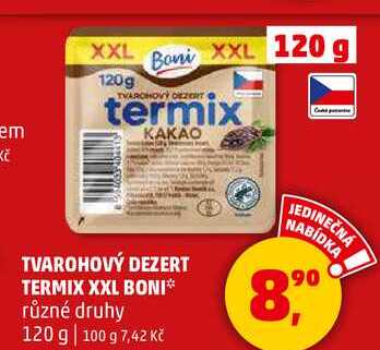 TVAROHOVÝ DEZERT TERMIX XXL BONI různé druhy, 120 g 