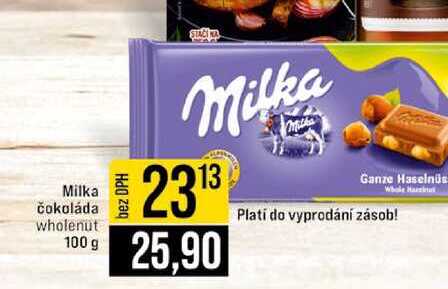 Milka čokoláda wholenut 100 g 