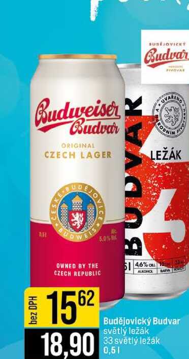Budějovický Budvar světlý ležák 33 světlý ležák 0,5l 