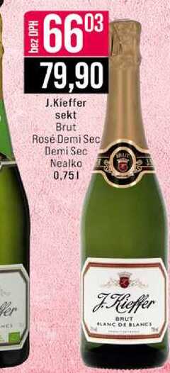 J.Kieffer sekt Brut Rosé Demi Sec Demi Sec Nealko 0,75l