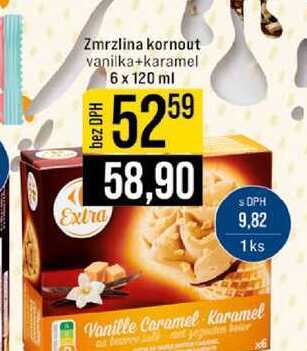 Zmrzlina kornout vanilka+karamel 6 x 120 ml 