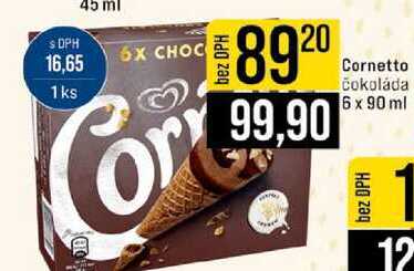 Cornetto čokoláda 6 x 90 ml 