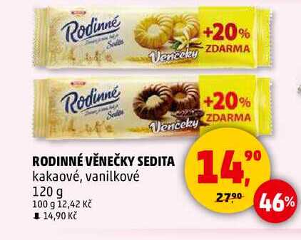RODINNÉ VĚNEČKY SEDITA kakaové, 120 g