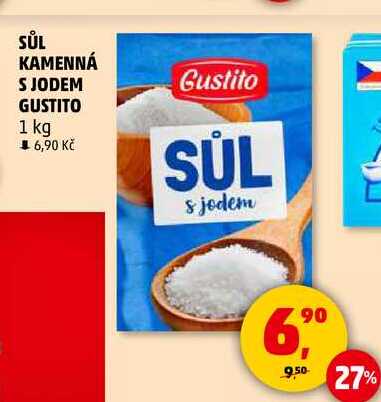 SŮL KAMENNÁ S JODEM GUSTITO, 1 kg 