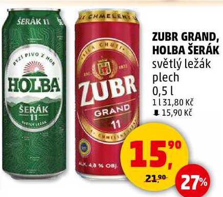 ZUBR GRAND, plech, 0,5 l 
