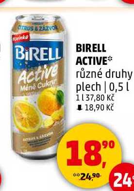 BIRELL ACTIVE různé druhy plech, 0,5 l 