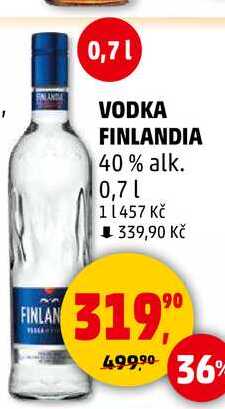 VODKA FINLANDIA 40% alk., 0,7 l