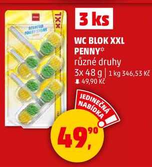 WC BLOK XXL PENNY různé druhy, 3x 48 g 