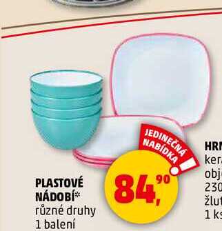 PLASTOVÉ NÁDOBÍ různé druhy, 1 balení  